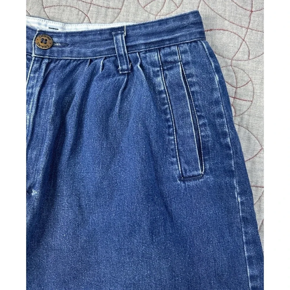 VTG Cherokee Baggy Denim Shorts Blue High Rise Pleated Vintage Mom Jean 90s / 14